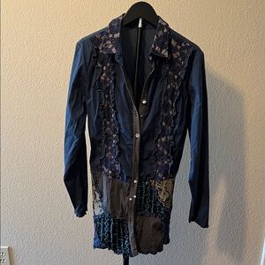 Women's Navy Patchwork Jacket
